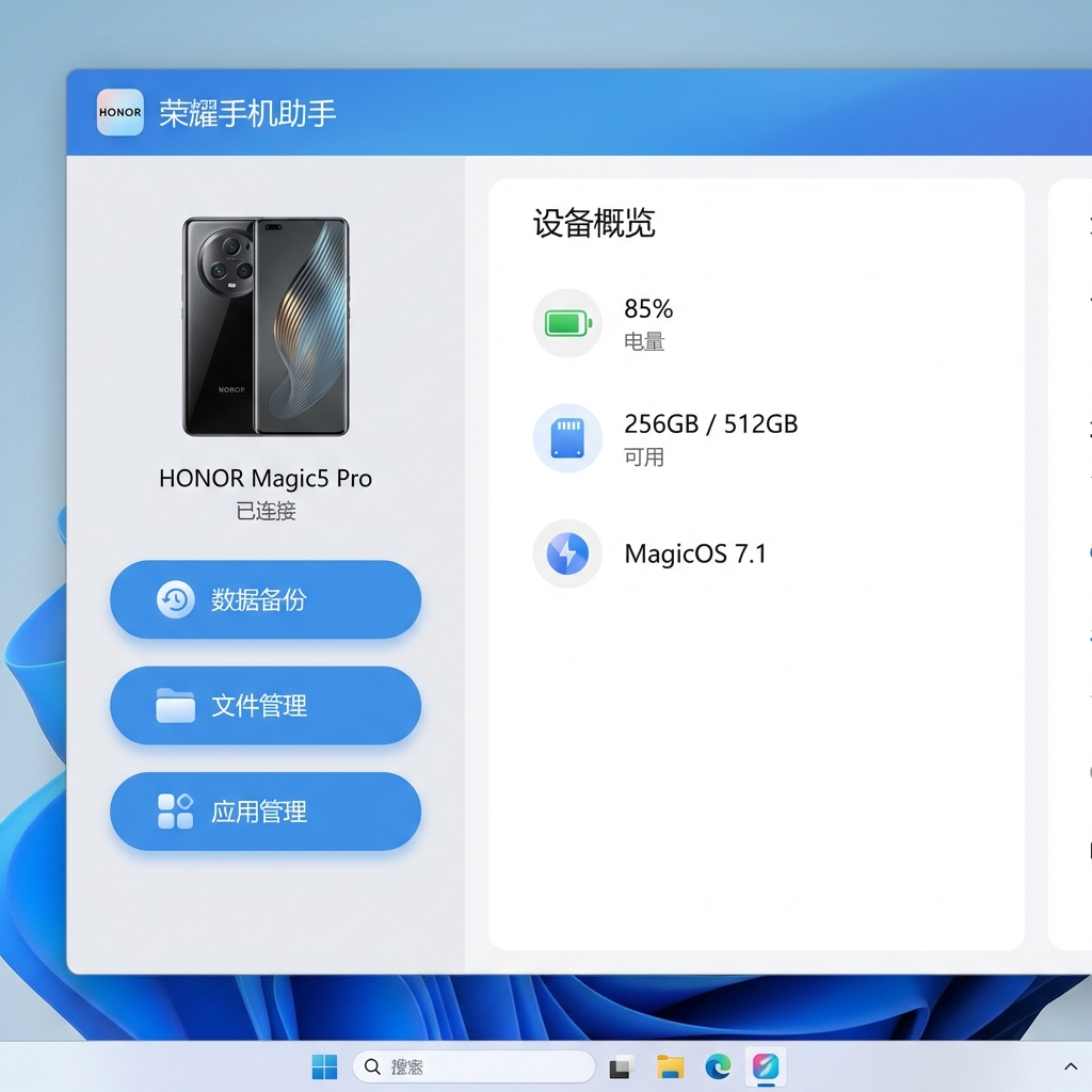 荣耀手机助手主界面